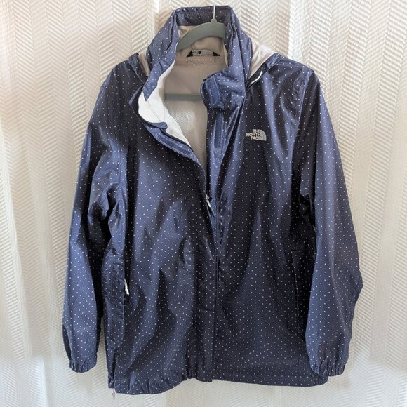 The North Face Resolve Polka Dot Rain Jacket Dryvent Navy White XL Outdoors - Picture 5 of 16